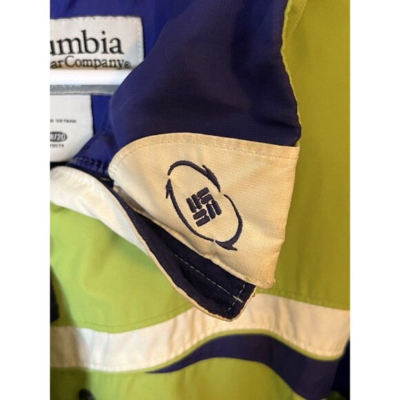 Columbia Sportswear Vertex Youth 18/20 Lime Green & Purple Nylon Zip Up Jacket - Picture 4 of 7